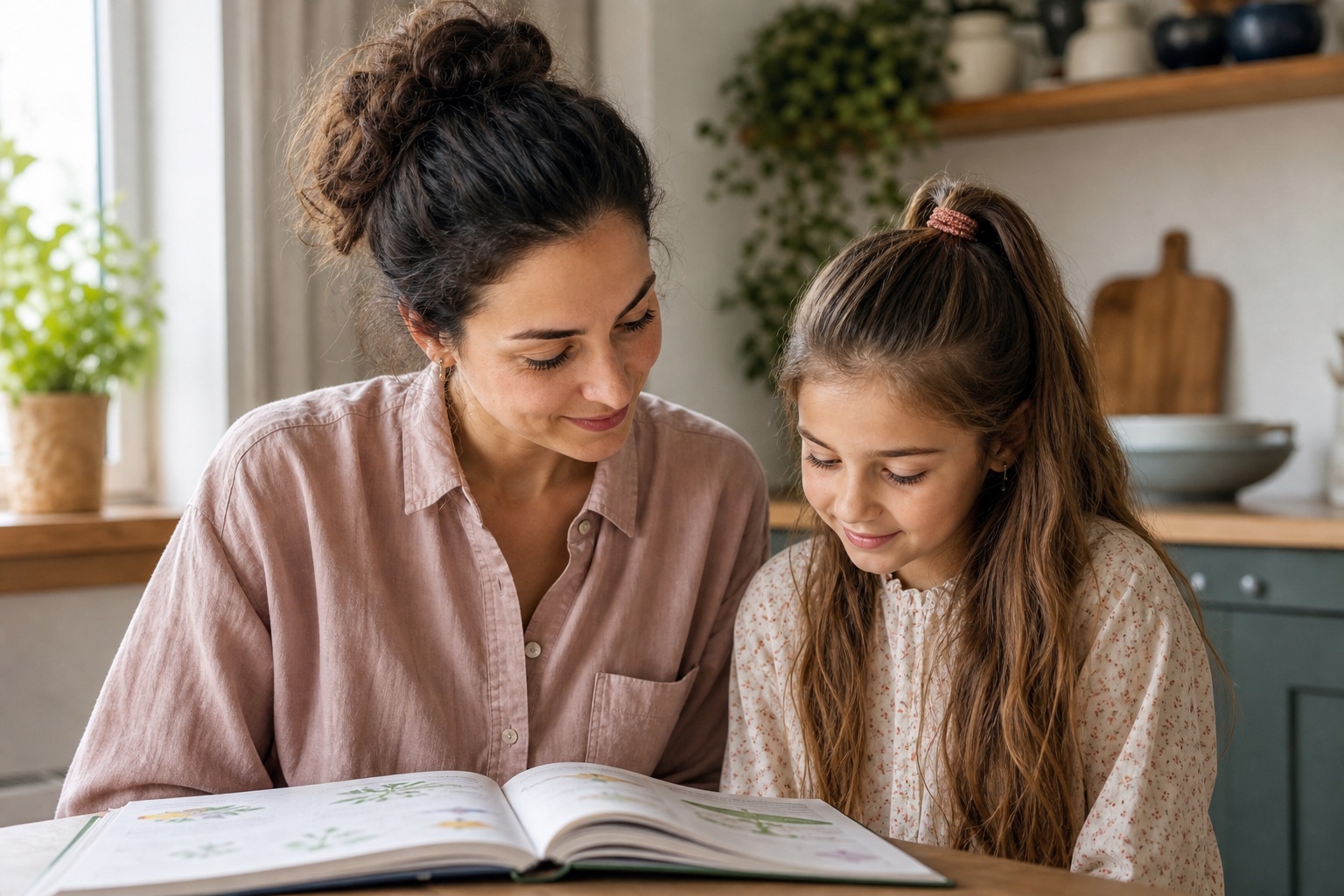 A mother and daughter exploring an Academy activity together.